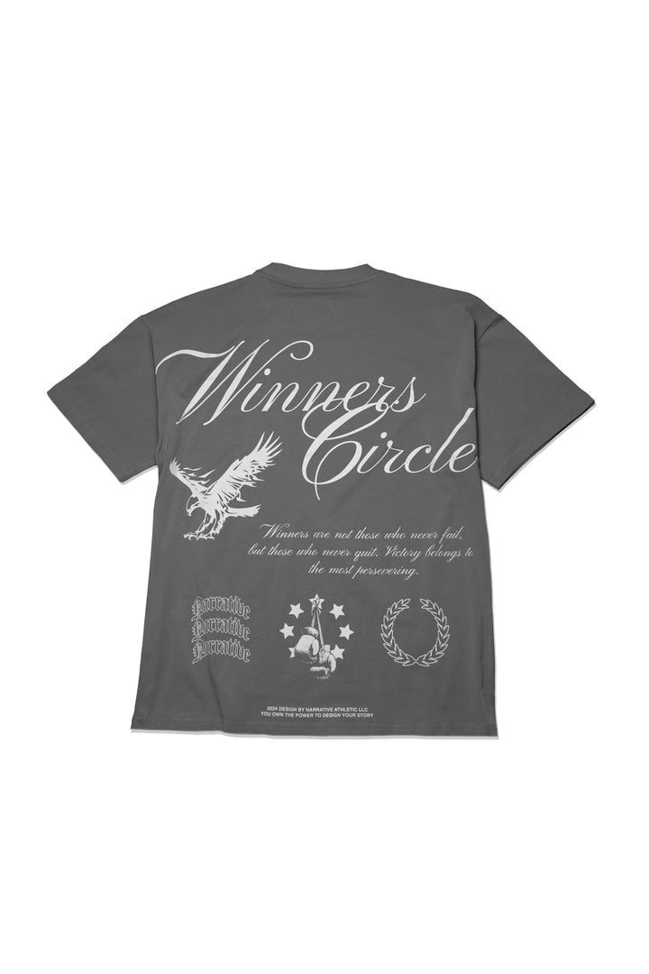 WINNER'S CIRCLE T-SHIRT IN GREY
