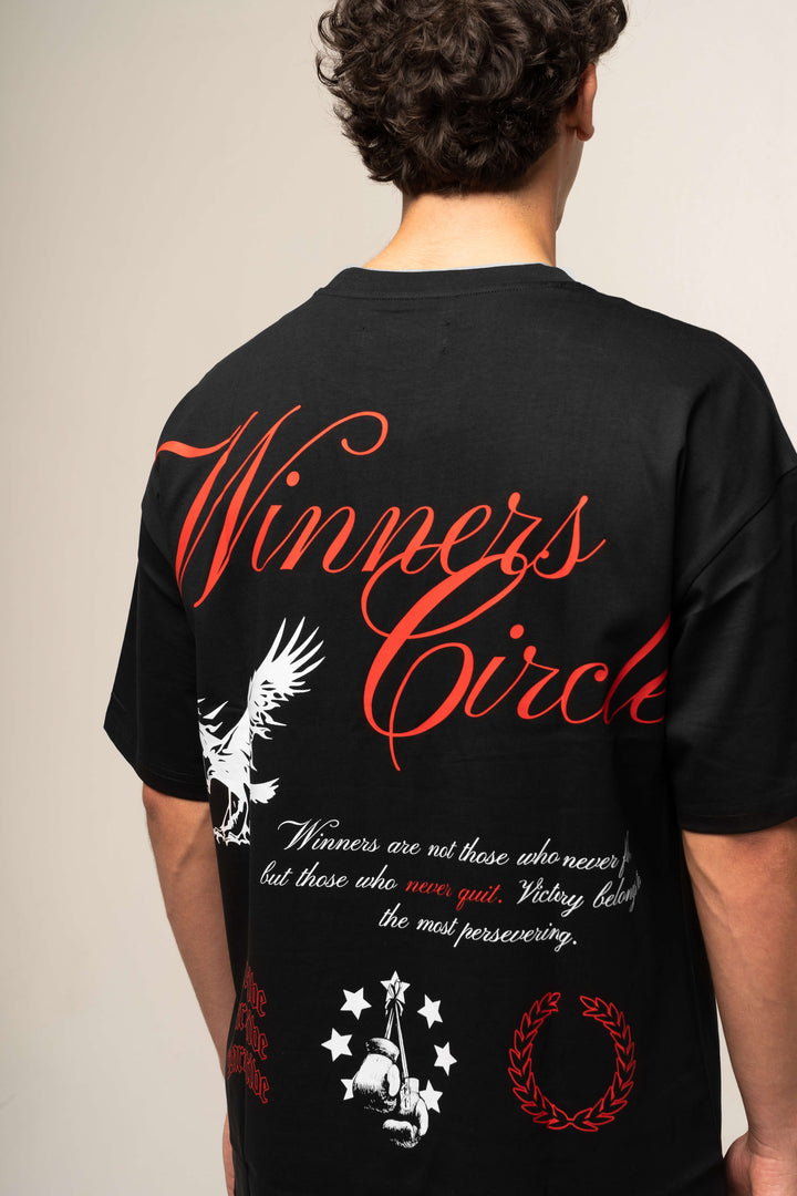 WINNER'S CIRCLE T-SHIRT IN BLACK